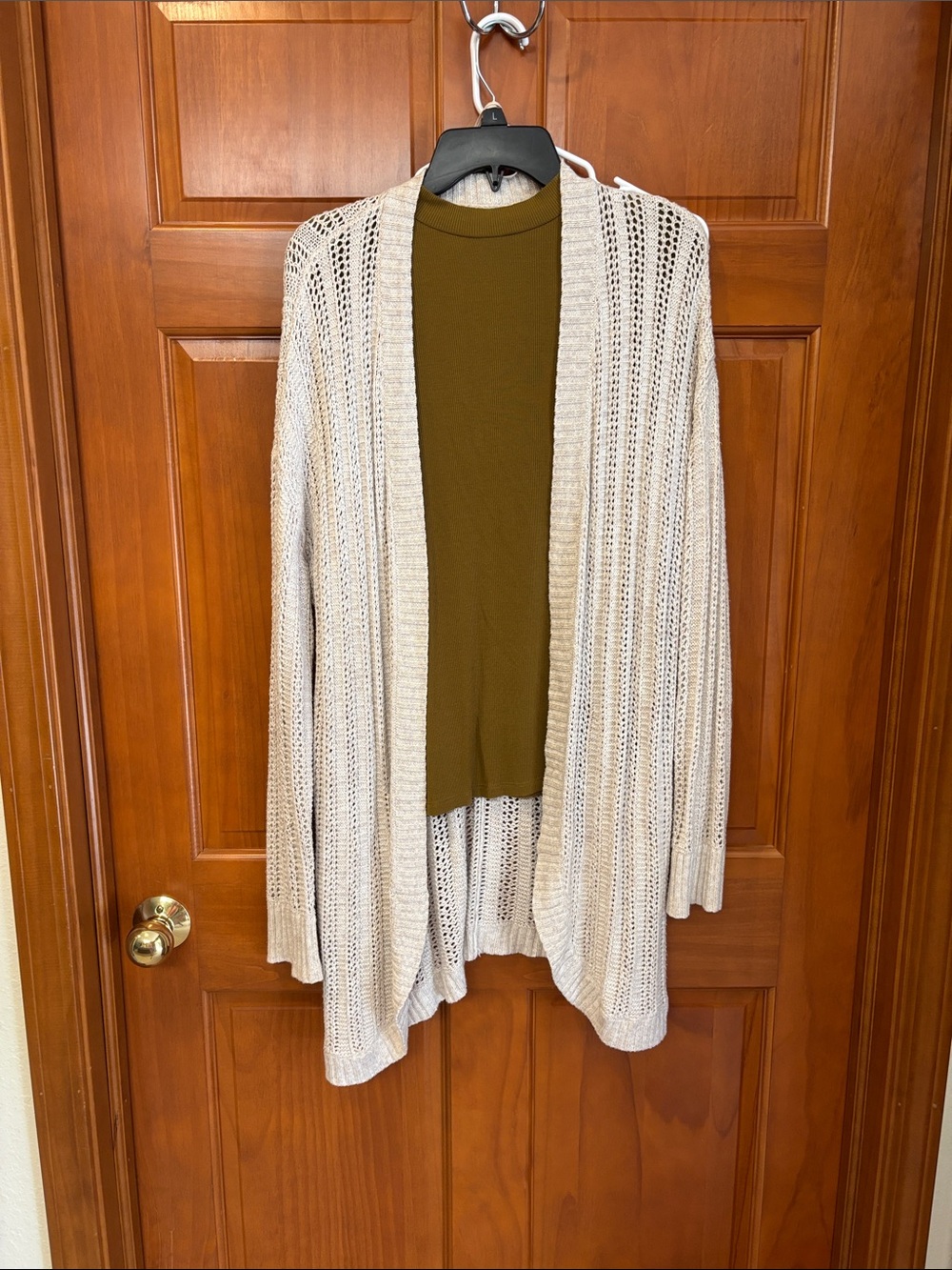 American Eagle Outfitters Open-Knit Cream Cardigan